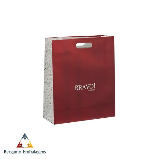 Sacolas de papel duplex com logomarca personalizada