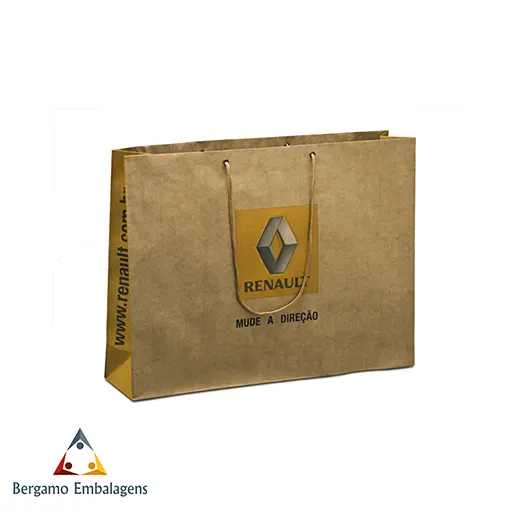 Sacolas de papel kraft com customização completa