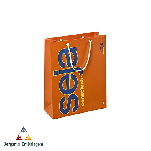 Sacolas de papel triplex com logomarca personalizada
