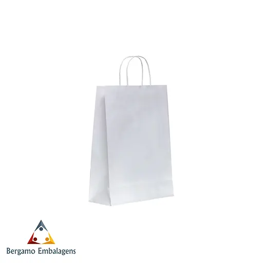 Sacos de papel branco com logotipo personalizado